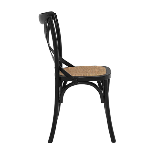 Plastic Hotel Dining Folding Chair X-back Armelss Chair with Rattan Seat (ZG50-011)