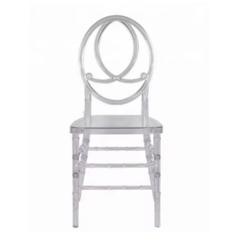 Transparent Banquet Furniture Chair with High Quality Classic Crystal Crown Clear Resin Dining Wedding Chair (ZG50-002)