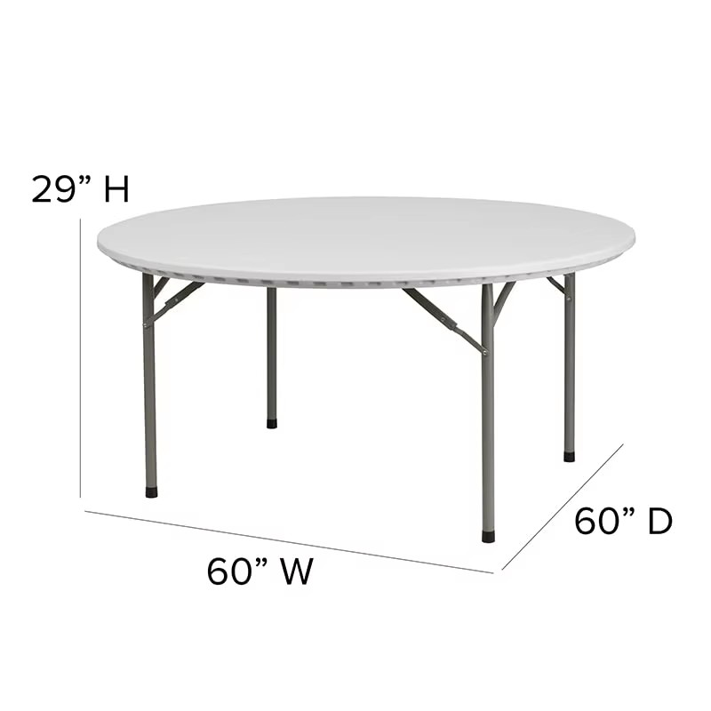 183cm 180cm 154cm 80cm 61cm Plastic Folding Round Table Folding in Half Round Table