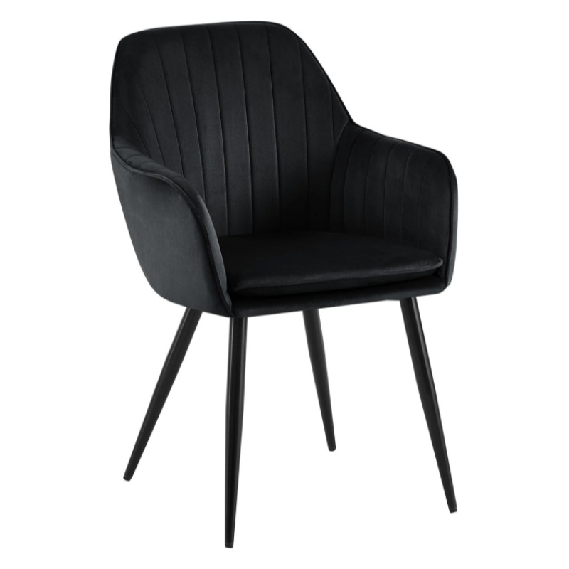 Modern Luxury Tufted Velvet Fabric Dining Green Armchair with Metal Legs(ZG23-033)