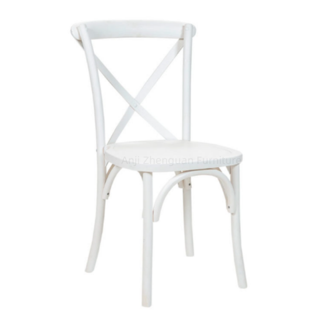 Factory Dining Chairs Black Wood Crossback Chairs Hotel X-Back Chair Stackable for Wedding Party Banquet(ZG11-002)