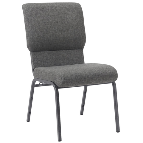 18.5 Inch Wide Black Steel Frame Black Fabric Stackable Church Worship Auditorium Chair with Cut-Away Back (ZG13-002)