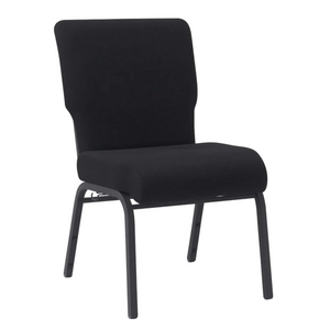 20.5 Inch Wide Black Fabric Color Silver Vein Steel Frame Stackable Church Worship Auditorium Chair (ZG13-010)
