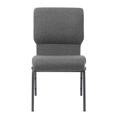 18.5 Inch Wide Light Grey Fabric Stacking Church Chair with Cut-Away Back and Cardpocket(ZG13-002)