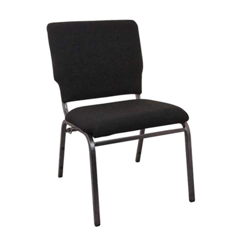 18 Inch Espresso Fabric Wide Silver Vein Steel Frame Stackable Church Worship Auditorium Chair with Full Back (ZG13-006)