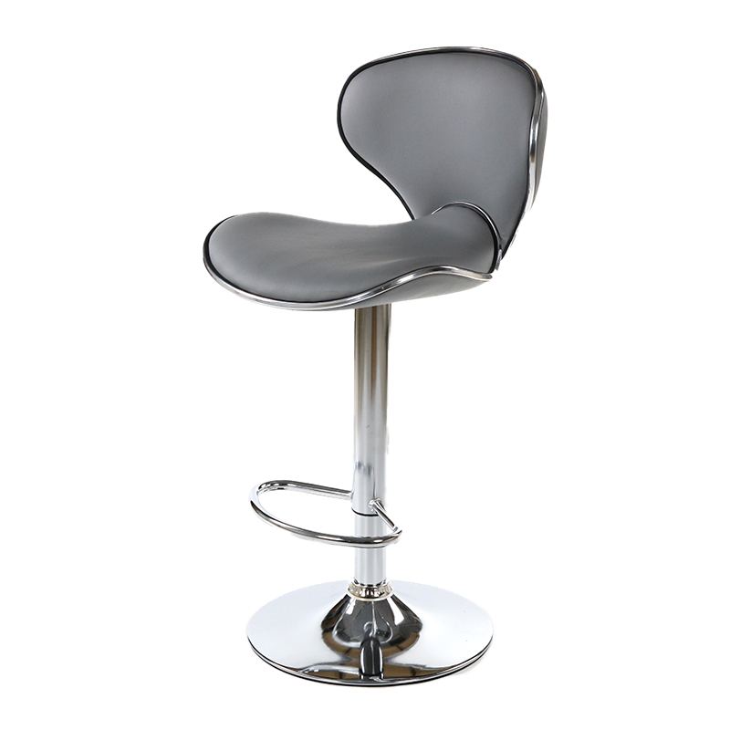 Beige PU Ergonomic Backrest Footstool Bar Chair 360 Rotary Counter Stool ZG18-017
