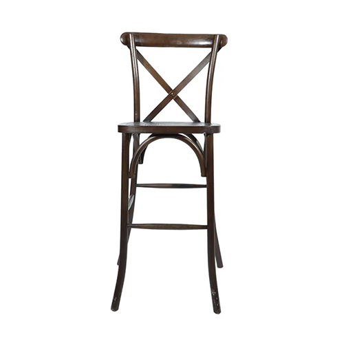 Wholesale China Antique Style Rattan Seat Wood Restaurant Cross Back Bar Chair(ZG25-003)