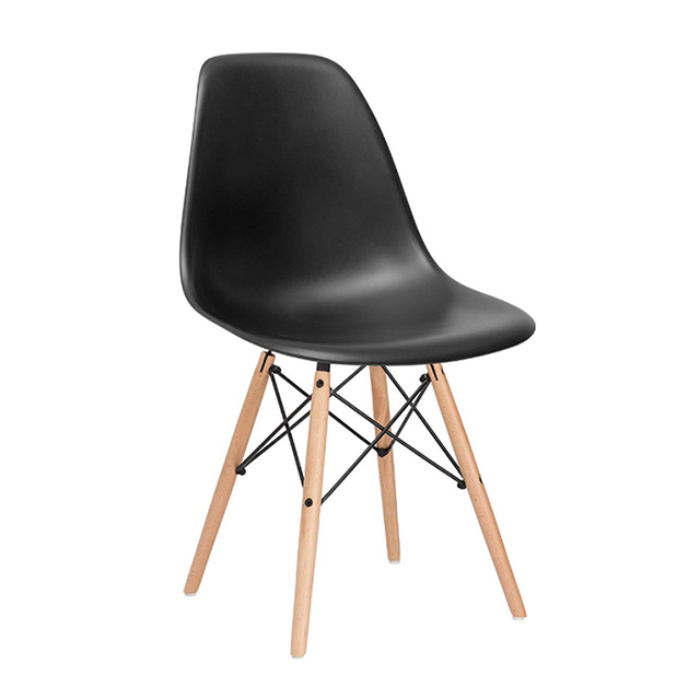 Low Price Stackable Black and Natural Color Restaurant Chair for Home Office (ZG16-058)