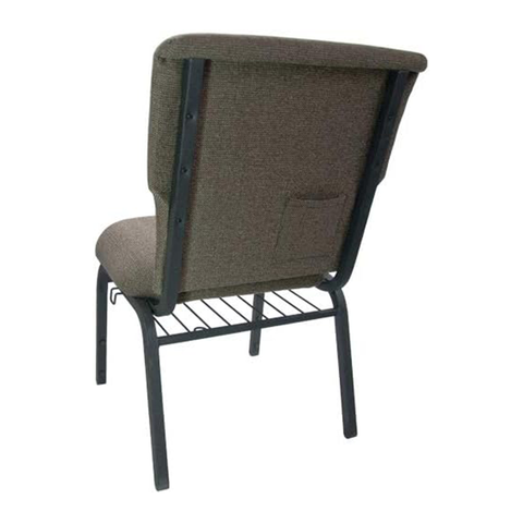 21′′ Wide Church Chair Comfy Stackable Chair in Gray Fabric and Black Frame (ZG13-005)