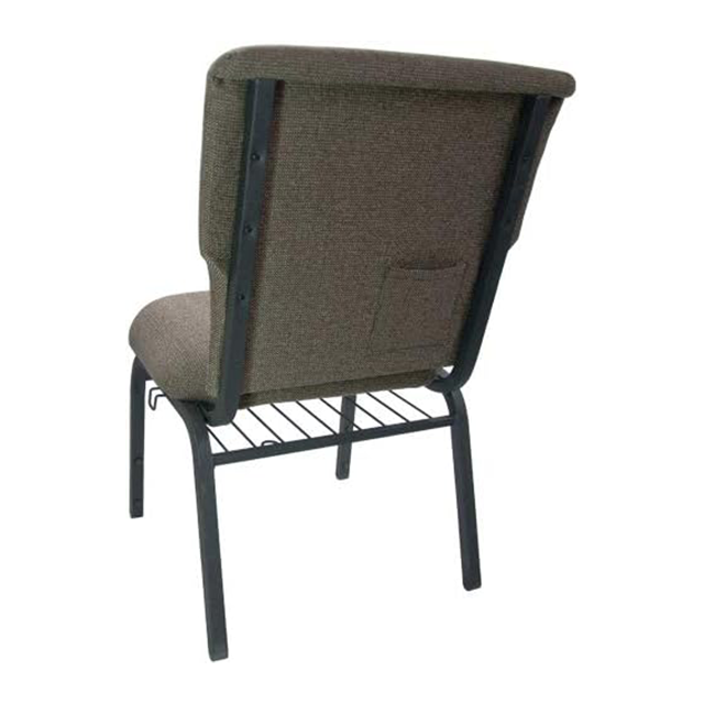 21′′ Wide Church Chair Comfy Stackable Chair in Gray Fabric and Black Frame (ZG13-005)