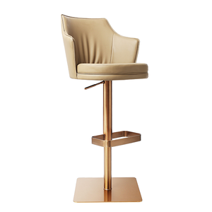 Rose Gold Base Adjustable Stainless Steel Bar Stool Counter Height Modern Kitchen Chair (ZG18-050)