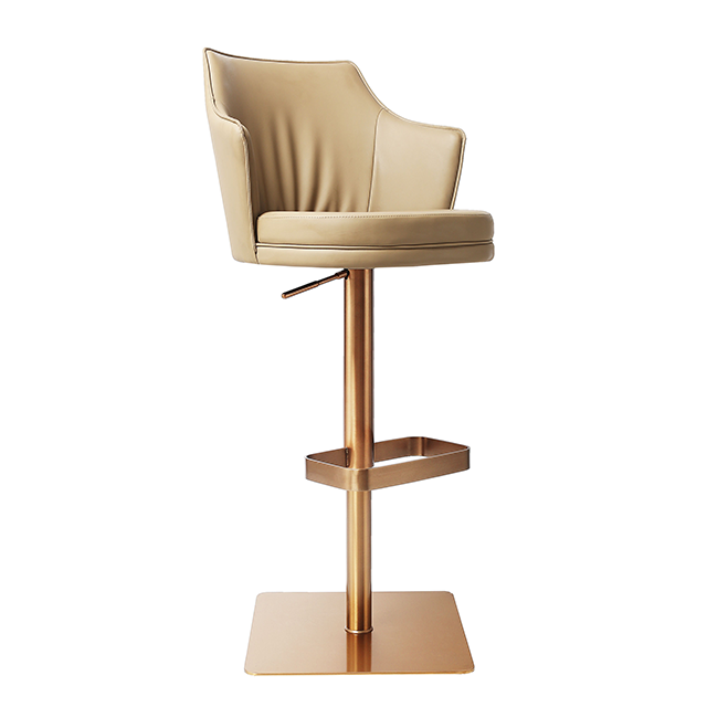 Rose Gold Base Adjustable Stainless Steel Bar Stool Counter Height Modern Kitchen Chair (ZG18-050)