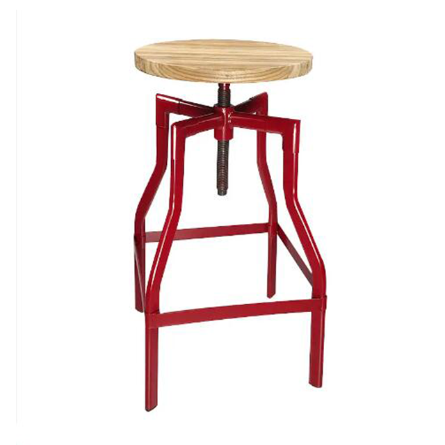 New Commercial Modern Style Wooden Adjustable Bar Stools Metal Tolix Industrial Bistro Dining Chair (ZG21-061)