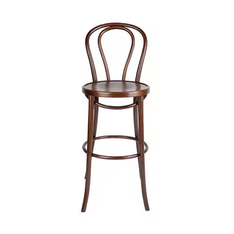Hot Selling High Quality Modern Cafe Banquet Dining Chair Solid Wooden Stool Thonet Bar Rattan Chair (ZG25-001)
