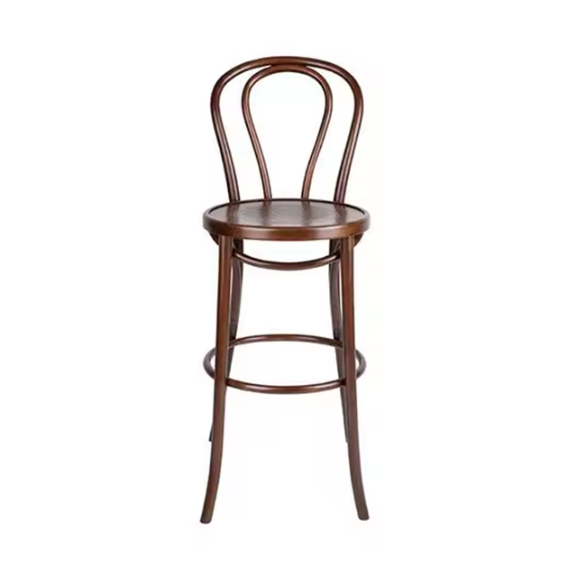 Hot Selling High Quality Modern Cafe Banquet Dining Chair Solid Wooden Stool Thonet Bar Rattan Chair (ZG25-001)
