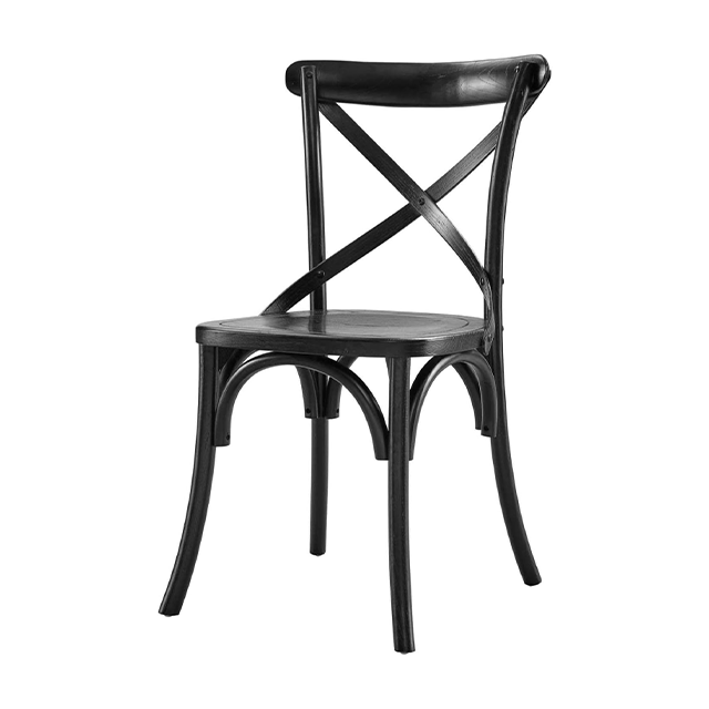 Manufacturer of Cross Back Wood Stacking Wedding Event Furniture Dining Cane Banquet Chair (ZG11-002)