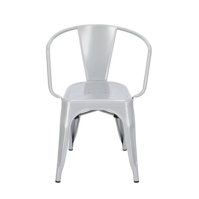 Popular Simple Design Durable Cafe Chair Metal Restaurant Hotel Cafe Modern Garden Furniture Dining Chair (ZG23-017)