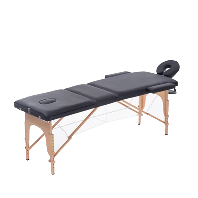 Foldable 3 Section Wooden Massage Bed Right Angle Leather Equipment Furniture Table for Beauty,Salon (ZG28-005)