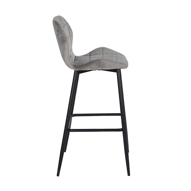 High Chair Velvet Fabric Creative Vintage Metal Leisure Bar Chair With Footrest(ZG21-012)