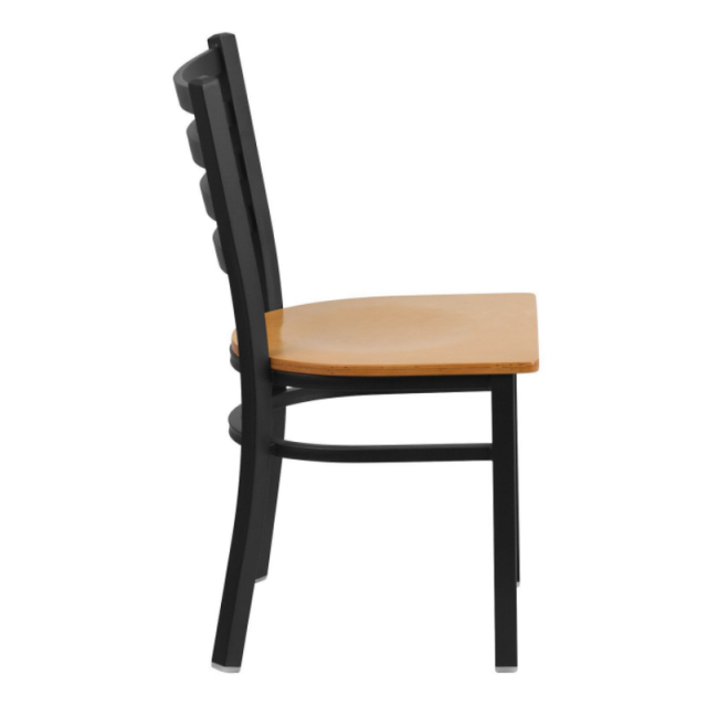 Metal Ladder Back Dining Restaurant Kitchen Chair with Wood Seat(ZG23-109)