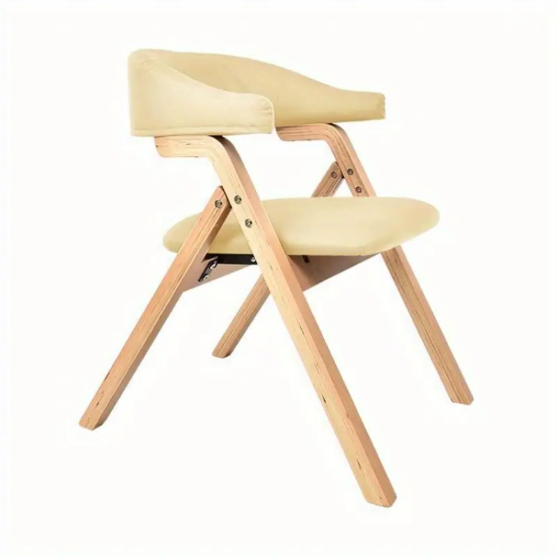 Vintage Folding Chair PU PVC or Fabric Beech Wood Dining Chair(ZG16-104)