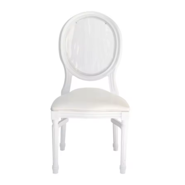 Wholesale Modern Design Transparent Back Louis Wood Stacking Banquet Dining Chair(ZG11-006)