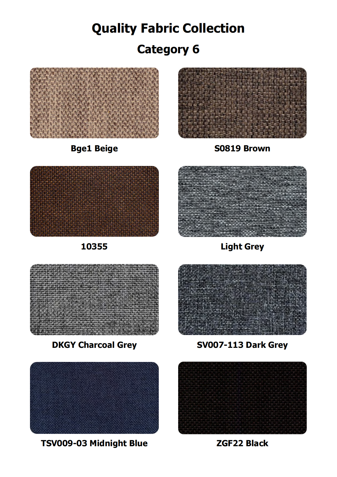 6 Quality Fabric Collection Category