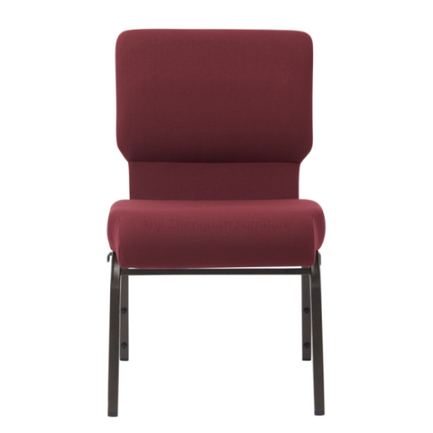 20.50 Inch Wide Metal Stackable Church Chair with Wardpocket for Worship(ZG13-001)