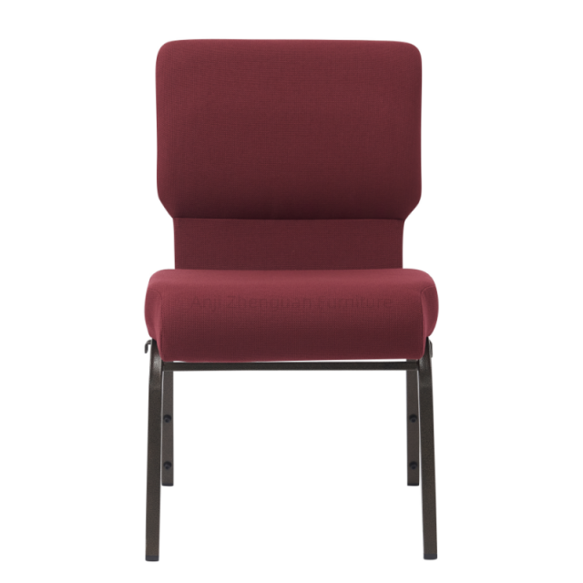 20.50 Inch Wide Metal Stackable Church Chair with Wardpocket for Worship(ZG13-001)