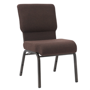 21′′ Wide Church Chair Comfy Stackable Chair in Gray Fabric and Black Frame (ZG13-005)