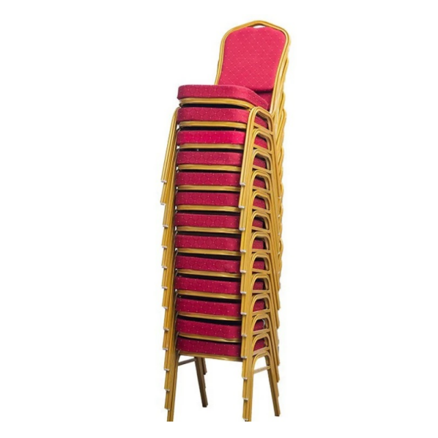 Anji Zhenguan Wholesale High Quanlity Cheap Price Stackable Metal Steel Fabric Dining Banquet Chair(ZG10-012)