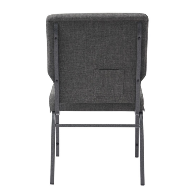 18.5 Inch Wide Light Grey Fabric Stacking Church Chair with Cut-Away Back and Cardpocket(ZG13-002)
