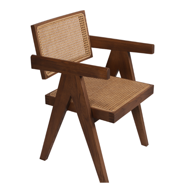 China Factory Supply Wood Rattan Home Furniture Dining Chair with Armrest (ZG16-018)