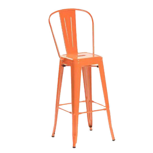 Restaurant Chair Modern Steel Frame High Back Bar Chairs Metal Tolix Industrial Bistro Dining Chair (ZG21-039)