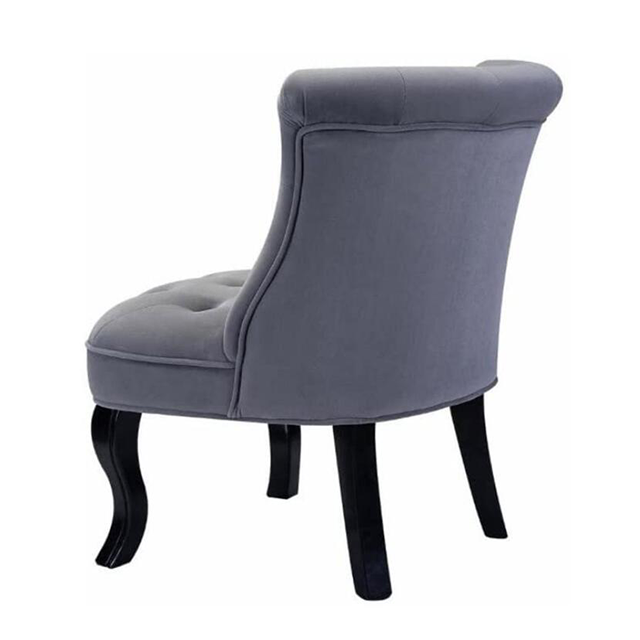 Antique Styled Tufted Single Seater Fabric Sofa Wood Legs Comfortable Leisure Chair(ZG19-031)
