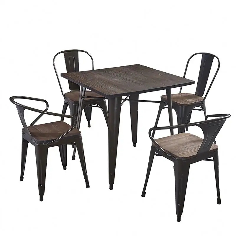 Hot Sale Metal Restaurant Hotel Cafe Modern Garden Furniture Dining Table (ZG23-020)