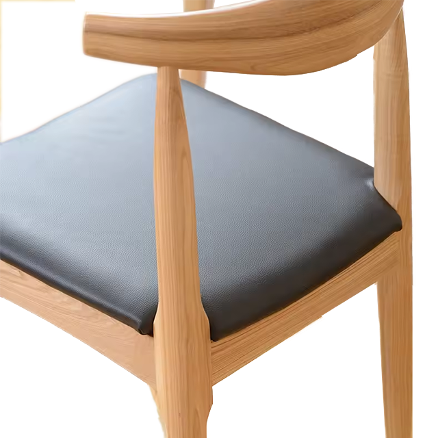 Hot Selling Antique Solid Wood Restaurant Chair Cow Horn Back Curve Seat Wood Dining Chair (ZG16-006)