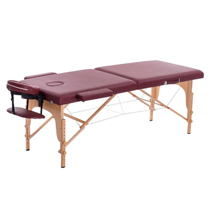 Brown PU Upholstered Portable Folding Massage Table Beauty Salon Bed (ZG28-001S)
