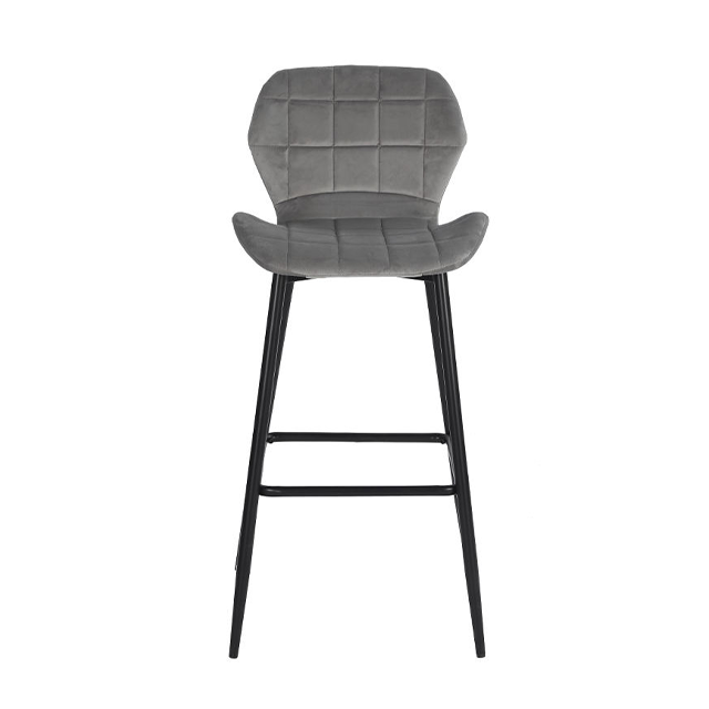 High Chair Velvet Fabric Creative Vintage Metal Leisure Bar Chair With Footrest(ZG21-012)
