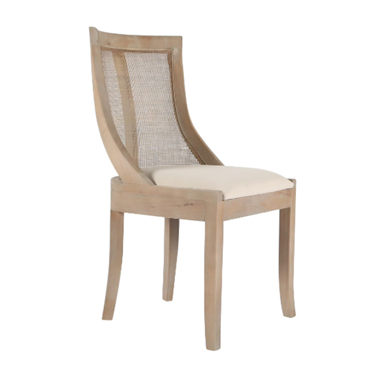 ZG Manufacturer Rubber Wood Rattan Spoon Back Dining Louis Chair for Rental Hotels Wedding Dining Event (ZG16-091)