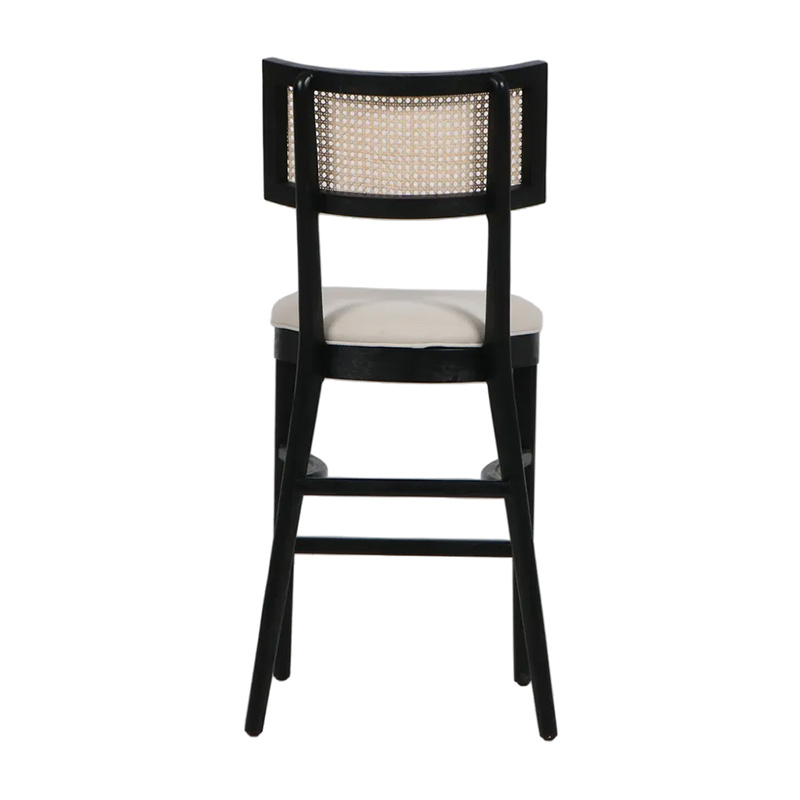 Nordic Design Minimalist Rattan Back Solid Wood Bar Chair Armless Leisure Bar Stools(ZG25-038)