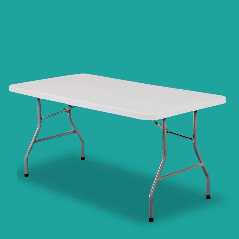 Hot Sell Outdoor Business Convenient Dining Desk Blown Picnic Rectangular Plastic Round Folding Tables and Chairs8FT Rectangle Table