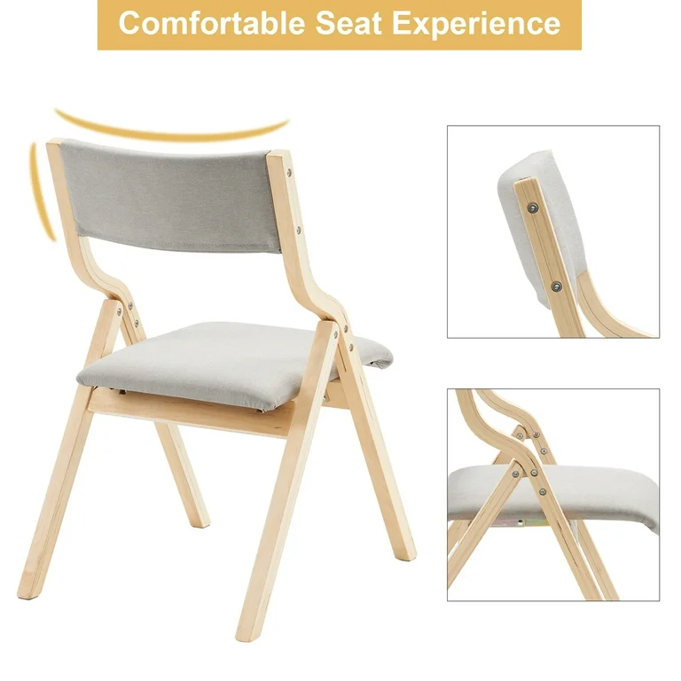 Modern Wooden Folding Dining Chairs with Padded Seats for Kitchen Home Office Wedding Party Events Rental Dining Folding Chair(ZG16-103)