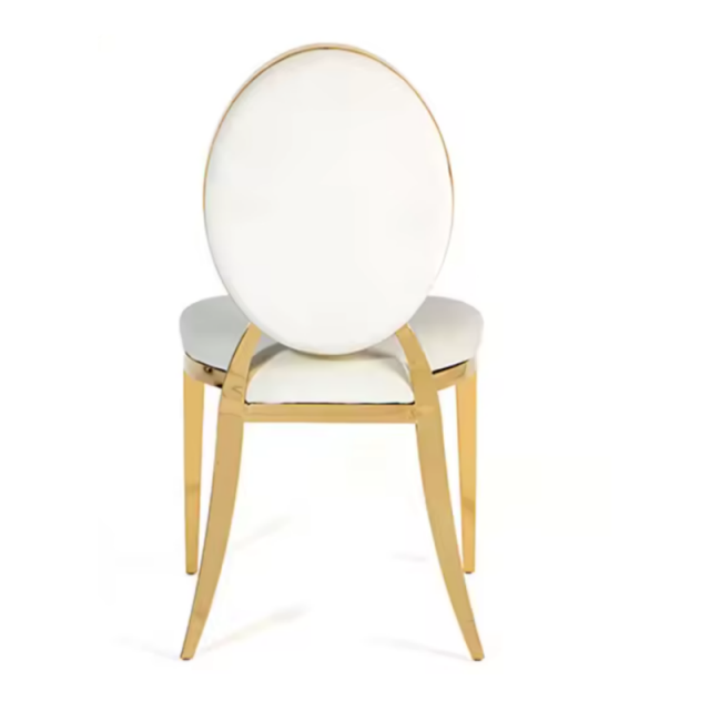 Hot Sale Metal Stackable Banquet Chair Wedding Chairs with Glod Stainless Steel Frame(ZG50-008)