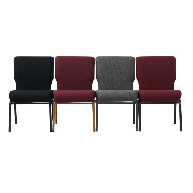 Wholesale Cheap Stackable 20.5'' Wide Metal Black Church Chair for Auditorium Worship(ZG13-010)