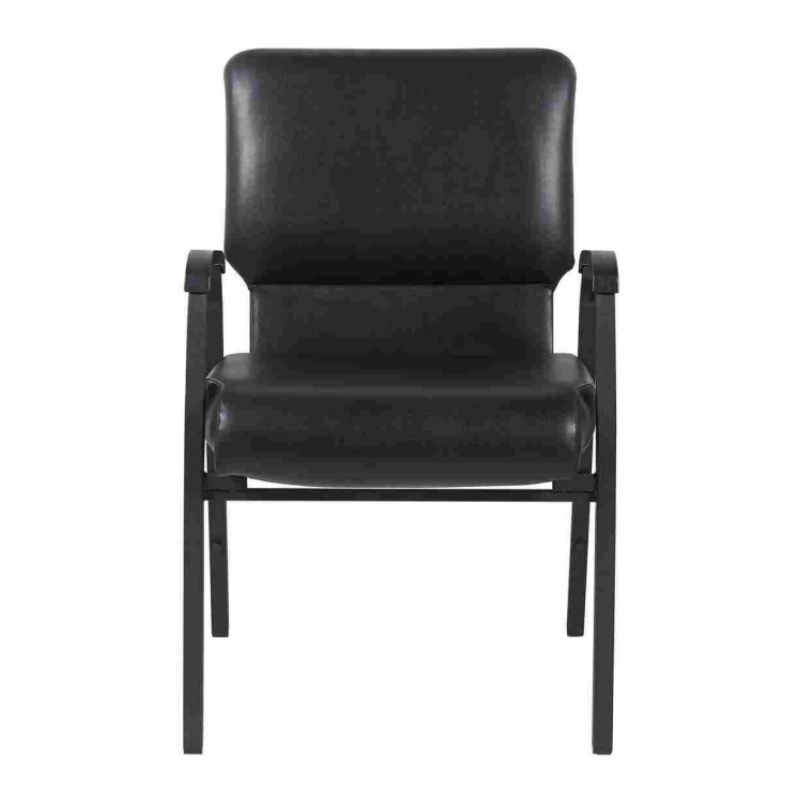 Stackable 20.5'' Wide Black Vinyl Church Chair with Armrest for Auditorium Worship(ZG13-009)