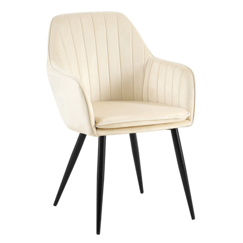 Modern Luxury Tufted Velvet Fabric Dining Green Armchair with Metal Legs(ZG23-033)