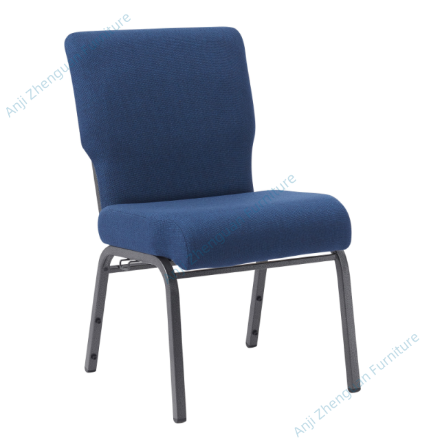 Wholesale 20.5''W Stacking Fabric Metal Stacking Church Chairs Worship Auditorium(ZG13-010)