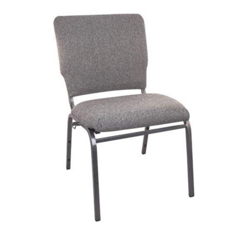 18 Inch Espresso Fabric Wide Silver Vein Steel Frame Stackable Church Worship Auditorium Chair with Full Back (ZG13-006)