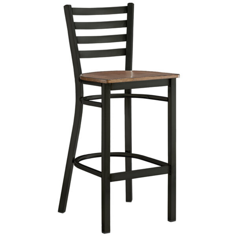 Zhenguan Restaurant Dining Plywood Ladder Back Bar Stool Bar Chair with Wood Seat (ZG21-071)